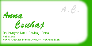 anna csuhaj business card